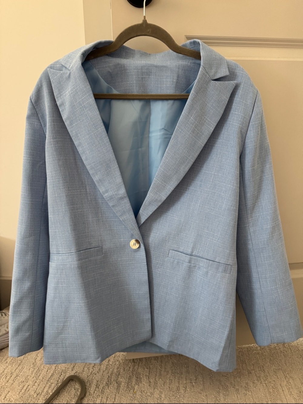 Amazon Light Blue Single-Button Women's Blazer